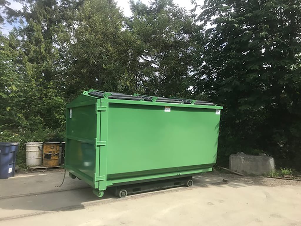 Mini Tub Dumpster With Fixed Lid - SCS Manufacturing Inc.